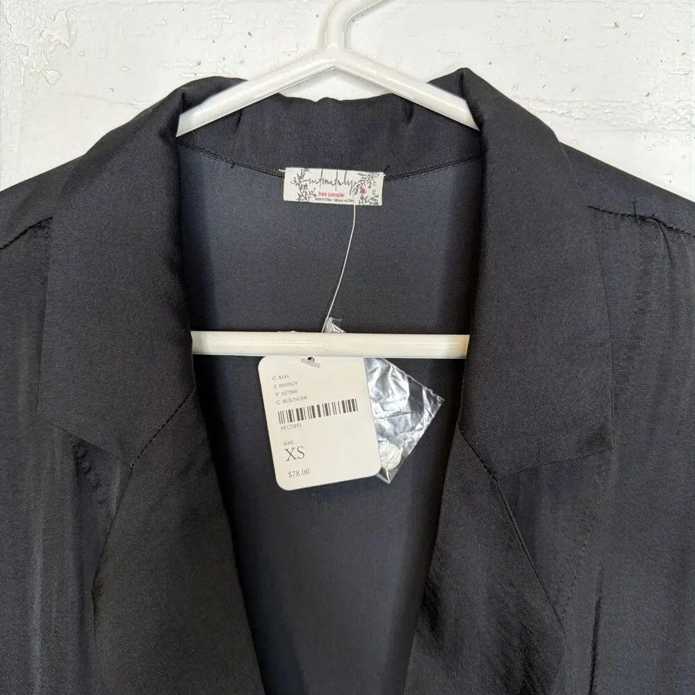 Intimately Free People Black Satin Playsuit XS NWT Boho Romantic Whimsigoth